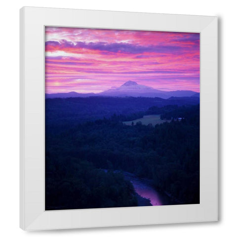 Mt. Hood XVII White Modern Wood Framed Art Print by Leahy, Ike