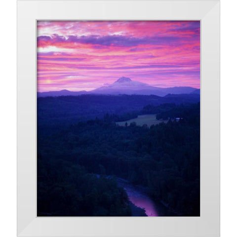 Mt. Hood XVII White Modern Wood Framed Art Print by Leahy, Ike