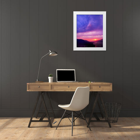Columbia River Gorge II White Modern Wood Framed Art Print by Leahy, Ike