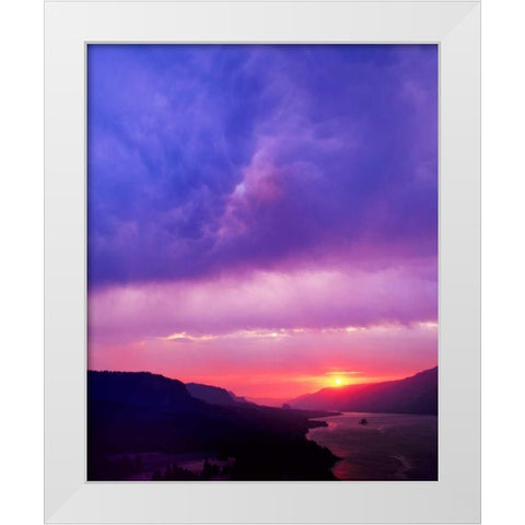 Columbia River Gorge II White Modern Wood Framed Art Print by Leahy, Ike