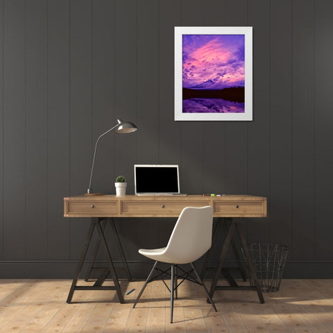 Mt. Hood XXI White Modern Wood Framed Art Print by Leahy, Ike