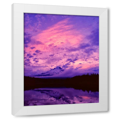 Mt. Hood XXI White Modern Wood Framed Art Print by Leahy, Ike