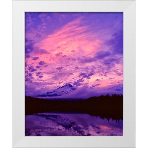 Mt. Hood XXI White Modern Wood Framed Art Print by Leahy, Ike