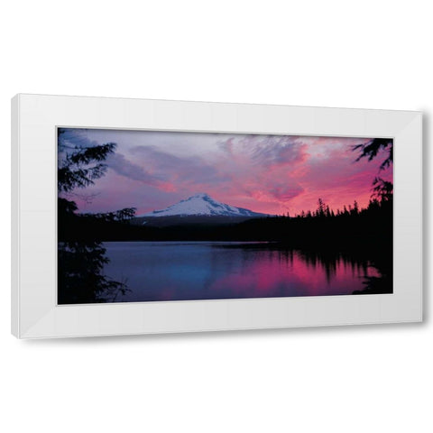 Mt. Hood XXX White Modern Wood Framed Art Print by Leahy, Ike