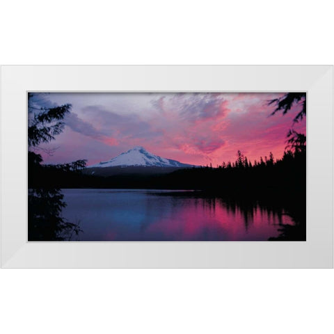 Mt. Hood XXX White Modern Wood Framed Art Print by Leahy, Ike