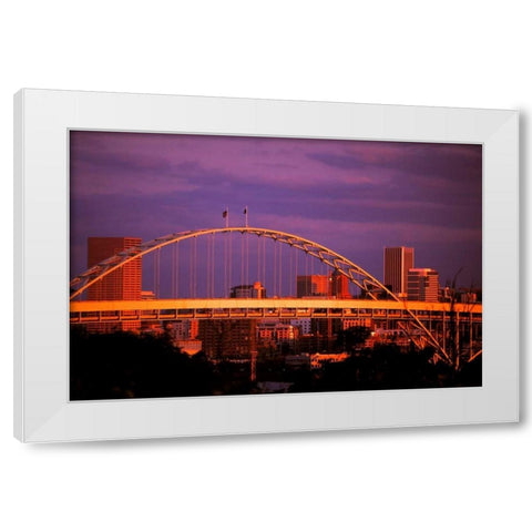 Fremont at Sunset White Modern Wood Framed Art Print by Leahy, Ike