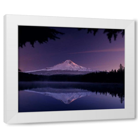 Trillium Lake White Modern Wood Framed Art Print by Leahy, Ike