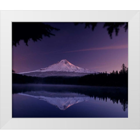 Trillium Lake White Modern Wood Framed Art Print by Leahy, Ike