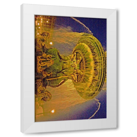 Golden Fountain I White Modern Wood Framed Art Print by Love, Maureen