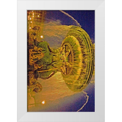 Golden Fountain I White Modern Wood Framed Art Print by Love, Maureen