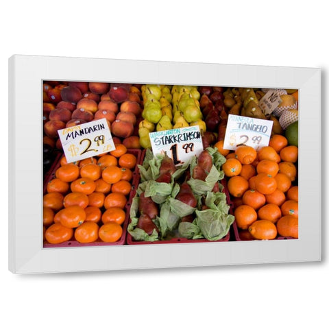 Fruit Stand III White Modern Wood Framed Art Print by Love, Maureen