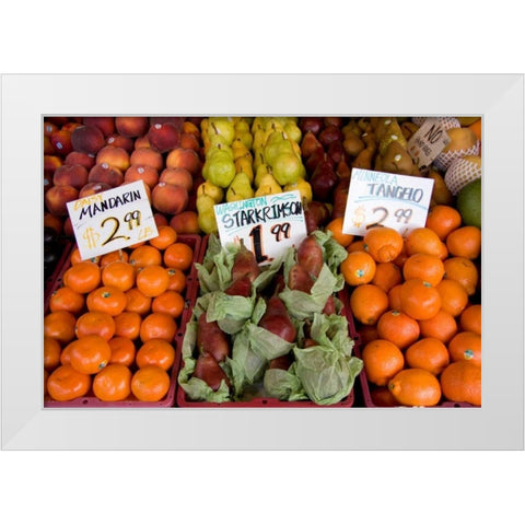 Fruit Stand III White Modern Wood Framed Art Print by Love, Maureen