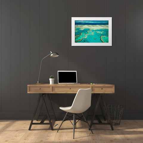 Coral River I White Modern Wood Framed Art Print by Malvin, Larry
