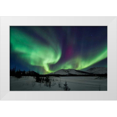 Aurora Borealis I White Modern Wood Framed Art Print by Malvin, Larry