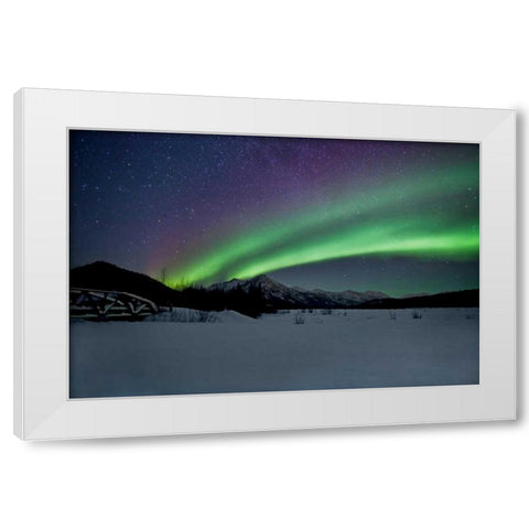 Aurora Borealis II White Modern Wood Framed Art Print by Malvin, Larry