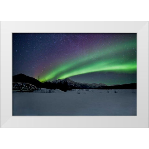 Aurora Borealis II White Modern Wood Framed Art Print by Malvin, Larry