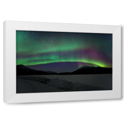 Aurora Borealis III White Modern Wood Framed Art Print by Malvin, Larry