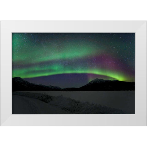 Aurora Borealis III White Modern Wood Framed Art Print by Malvin, Larry