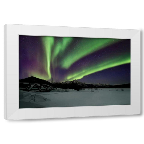 Aurora Borealis IV White Modern Wood Framed Art Print by Malvin, Larry