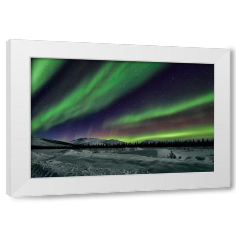 Aurora Borealis V White Modern Wood Framed Art Print by Malvin, Larry