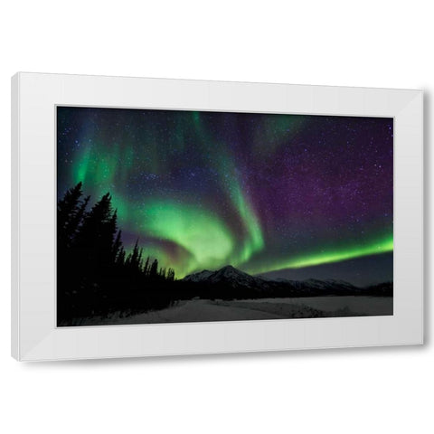 Aurora Borealis VI White Modern Wood Framed Art Print by Malvin, Larry