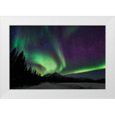 Aurora Borealis VI White Modern Wood Framed Art Print by Malvin, Larry