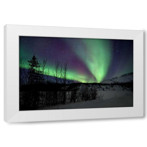Aurora Borealis VII White Modern Wood Framed Art Print by Malvin, Larry