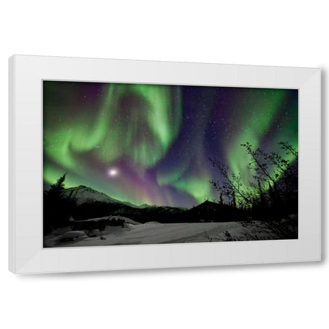 Aurora Borealis VIII White Modern Wood Framed Art Print by Malvin, Larry