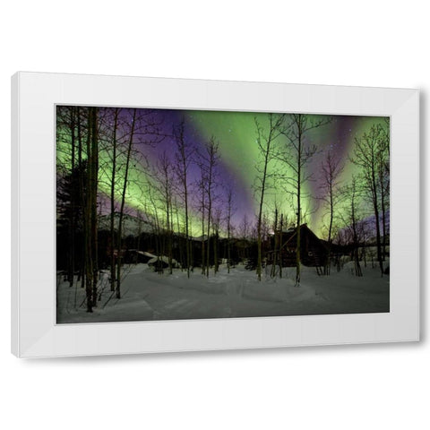 Aurora Borealis XII White Modern Wood Framed Art Print by Malvin, Larry