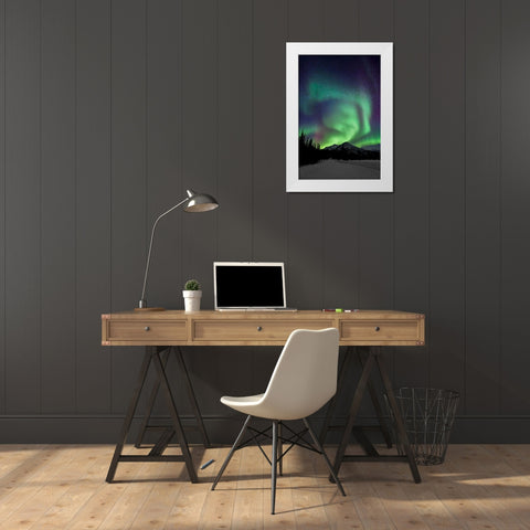 Aurora Borealis XIII White Modern Wood Framed Art Print by Malvin, Larry