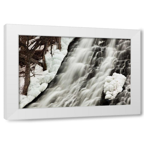 Oshinkoshin Falls I White Modern Wood Framed Art Print by Malvin, Larry
