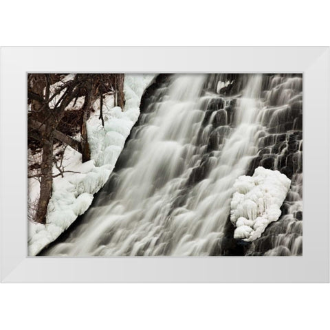 Oshinkoshin Falls I White Modern Wood Framed Art Print by Malvin, Larry