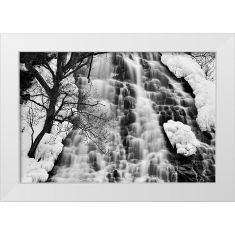 Oshinkoshin Falls II White Modern Wood Framed Art Print by Malvin, Larry