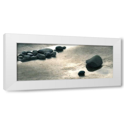 Pebbles II White Modern Wood Framed Art Print by Melious, Amy