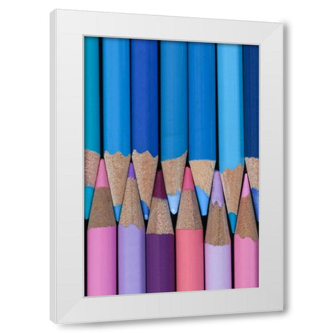 Colored Pencils II White Modern Wood Framed Art Print by Mahan, Kathy