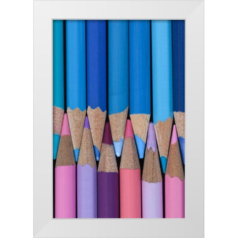Colored Pencils II White Modern Wood Framed Art Print by Mahan, Kathy