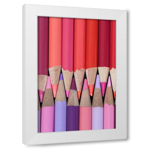 Colored Pencils V White Modern Wood Framed Art Print by Mahan, Kathy