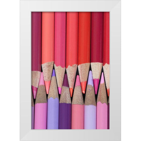 Colored Pencils V White Modern Wood Framed Art Print by Mahan, Kathy