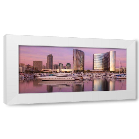 San Diego Waterfront I White Modern Wood Framed Art Print by Mahan, Kathy