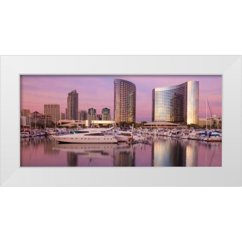 San Diego Waterfront I White Modern Wood Framed Art Print by Mahan, Kathy
