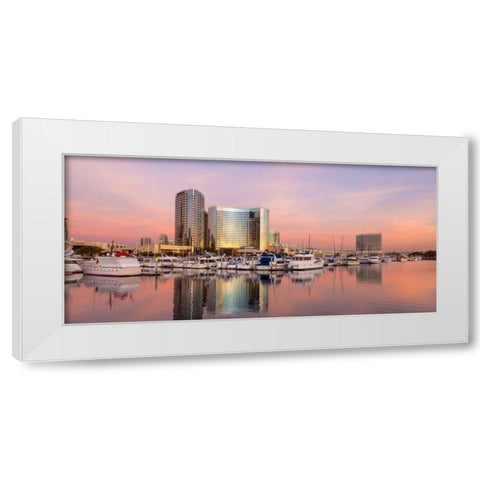 San Diego Waterfront II White Modern Wood Framed Art Print by Mahan, Kathy