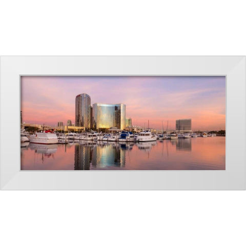 San Diego Waterfront II White Modern Wood Framed Art Print by Mahan, Kathy