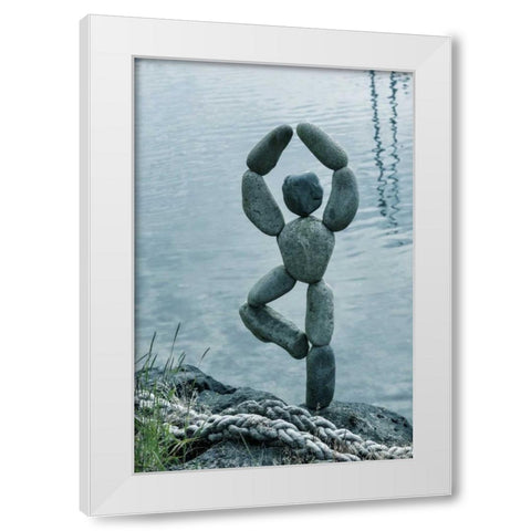 Art with Rocks I White Modern Wood Framed Art Print by Mahan, Kathy