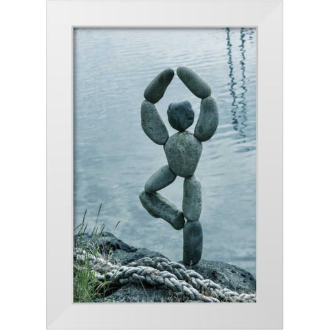 Art with Rocks I White Modern Wood Framed Art Print by Mahan, Kathy