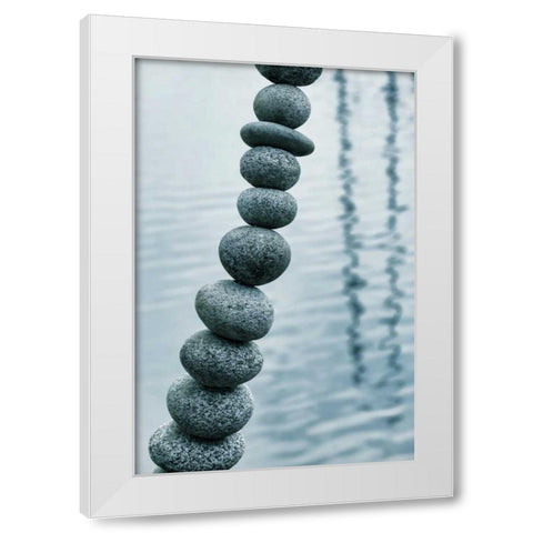 Art with Rocks II White Modern Wood Framed Art Print by Mahan, Kathy