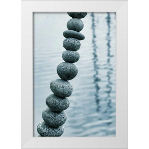 Art with Rocks II White Modern Wood Framed Art Print by Mahan, Kathy