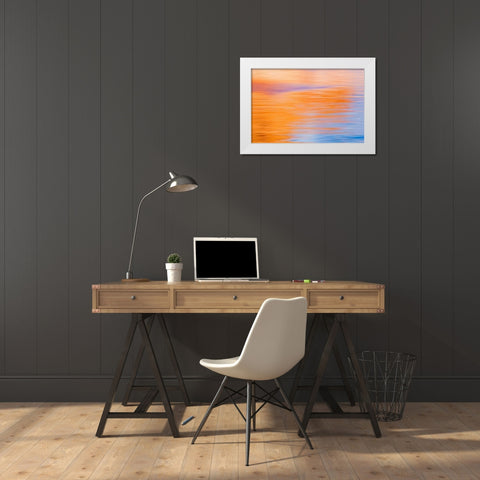Abstract Reflection II White Modern Wood Framed Art Print by Mahan, Kathy