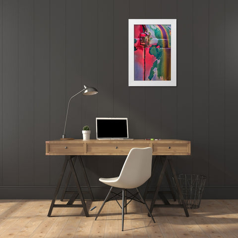 Layers of Color I White Modern Wood Framed Art Print by Mahan, Kathy