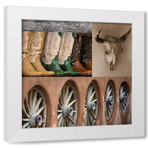 Southwest Collage I White Modern Wood Framed Art Print by Mahan, Kathy