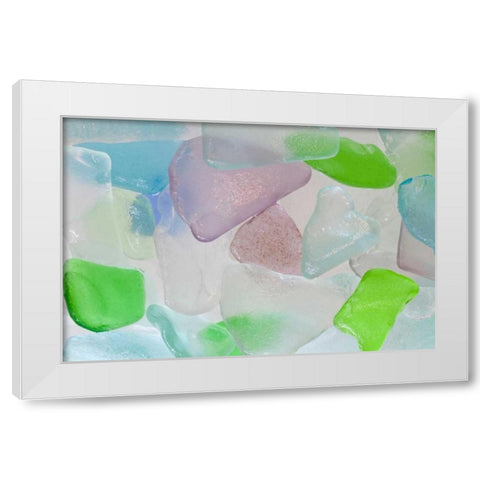 Beach Glass I White Modern Wood Framed Art Print by Mahan, Kathy